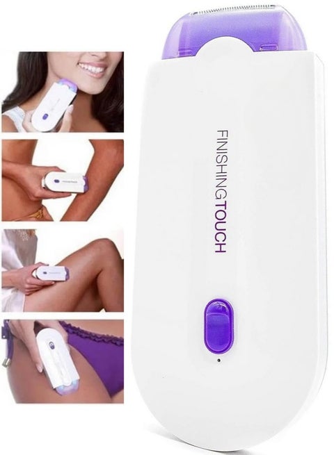 ماكينة إزالة الشعر للسيدات بدون ألم بتقنية Finishing Touch – جهاز إزالة شعر فوري وآمن للوجه والجسم بالكامل – بديل الليزر والحلاقة – مناسبة لجميع ألوان البشرة – قابلة لإعادة الشحن – إزالة شعر ناعمة ودقيقة للوجه والذراعين والساقين وتحت الإبط وخط البكيني